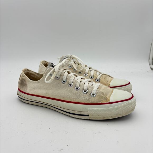 Vintage 90s Converse Chuck Taylor Low Sneakers Shoes Men's 10 White